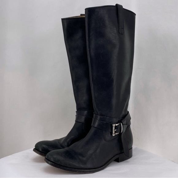 Frye black leather riding boots - Picture 1 of 9